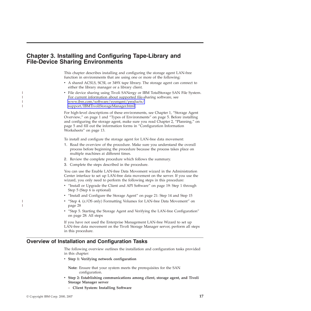 IBM SC32-0129-00 manual Installing and Configuring Tape-Library, File-Device Sharing Environments 