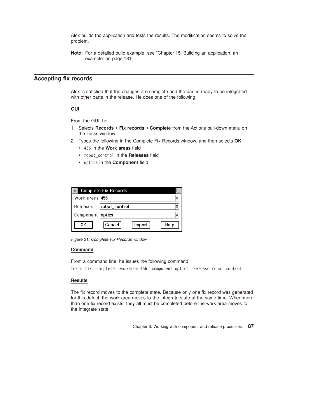 IBM SC34-4499-03 manual Accepting x records, Complete Fix Records window 