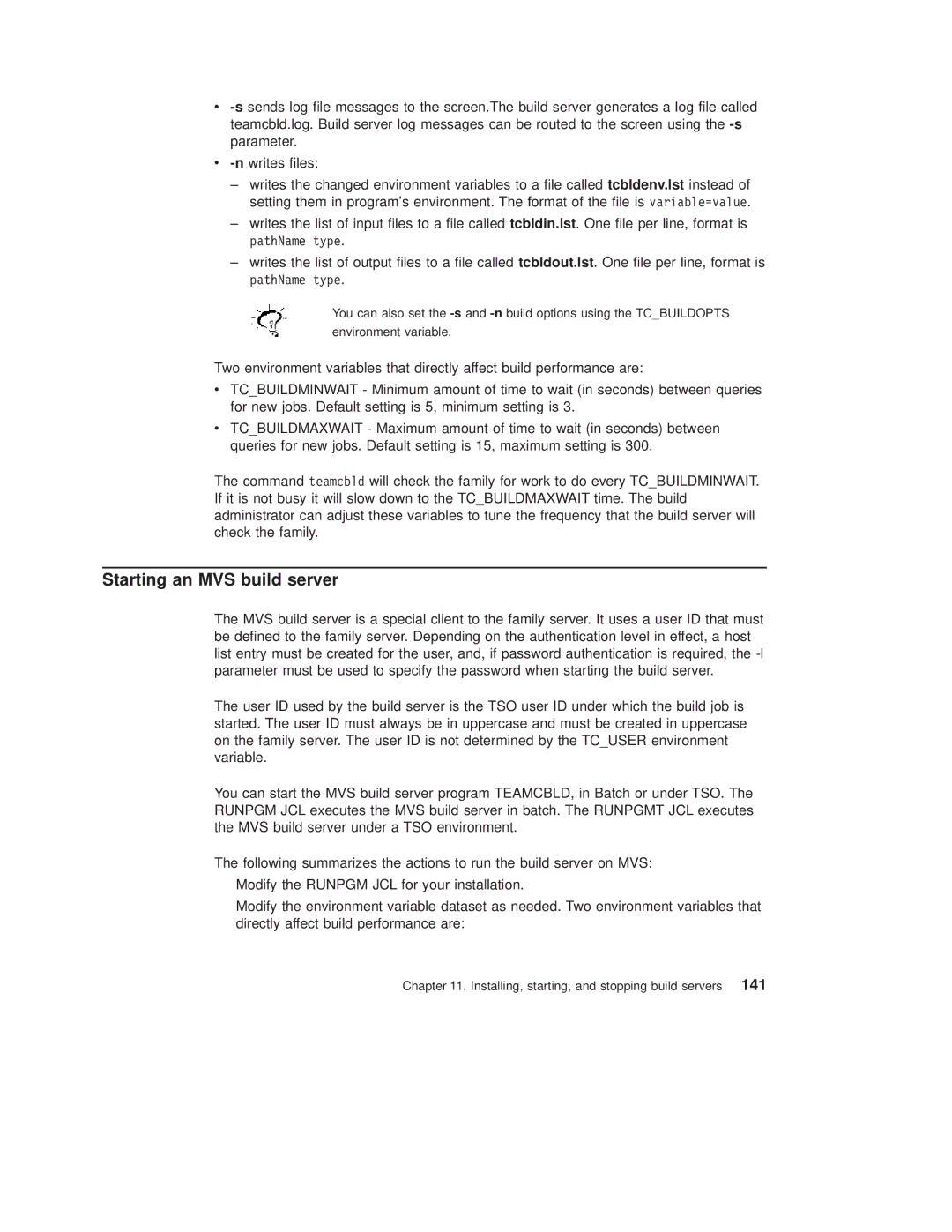 IBM SC34-4499-03 manual Starting an MVS build server 