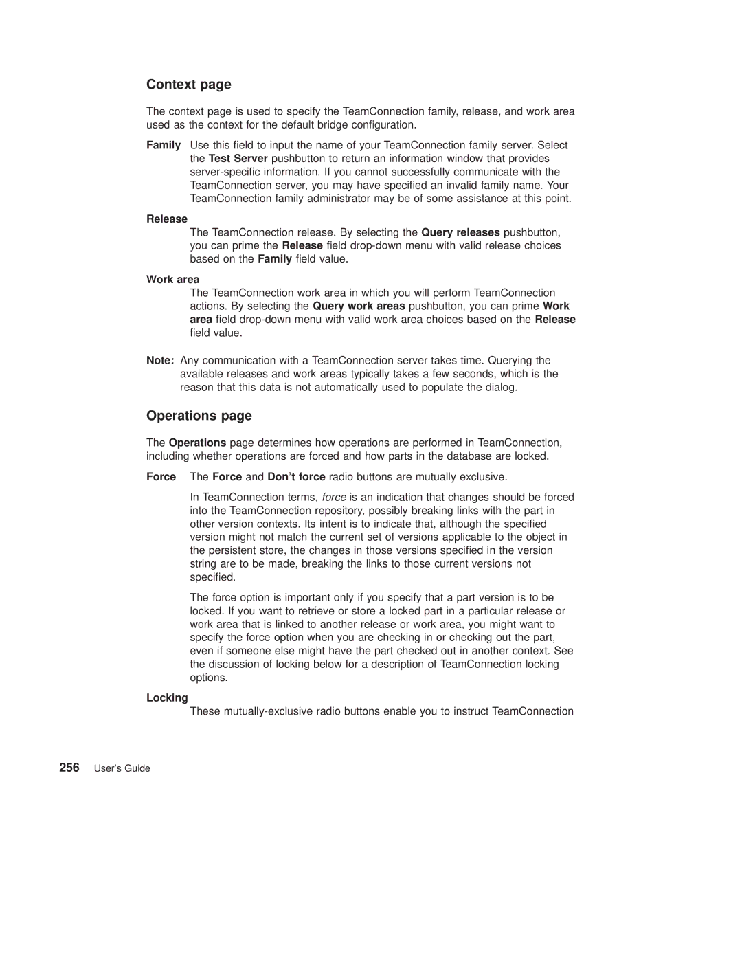 IBM SC34-4499-03 manual Context, Operations, Locking 