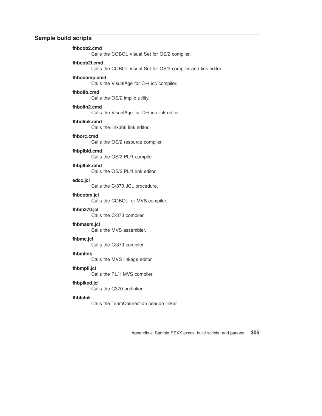 IBM SC34-4499-03 manual Sample build scripts 