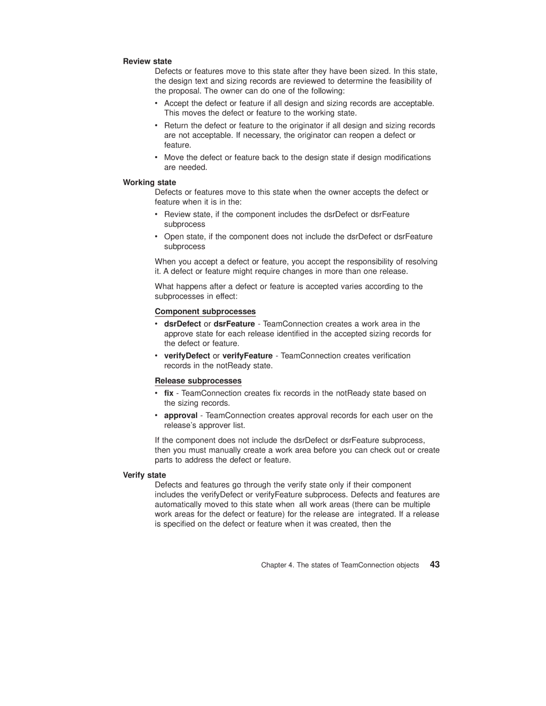 IBM SC34-4499-03 manual Review state, Working state, Verify state 