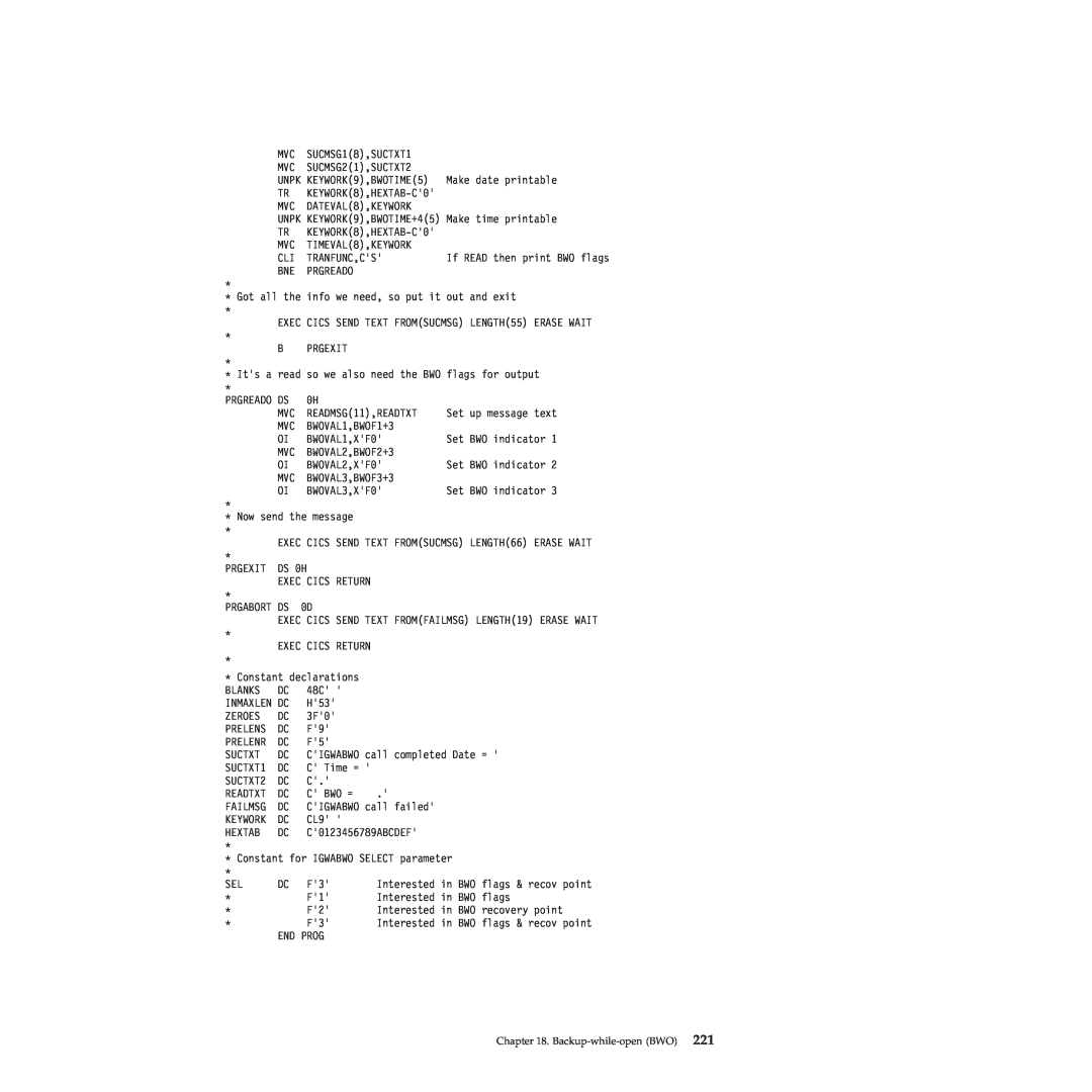 IBM SC34-7012-01 manual End Prog 