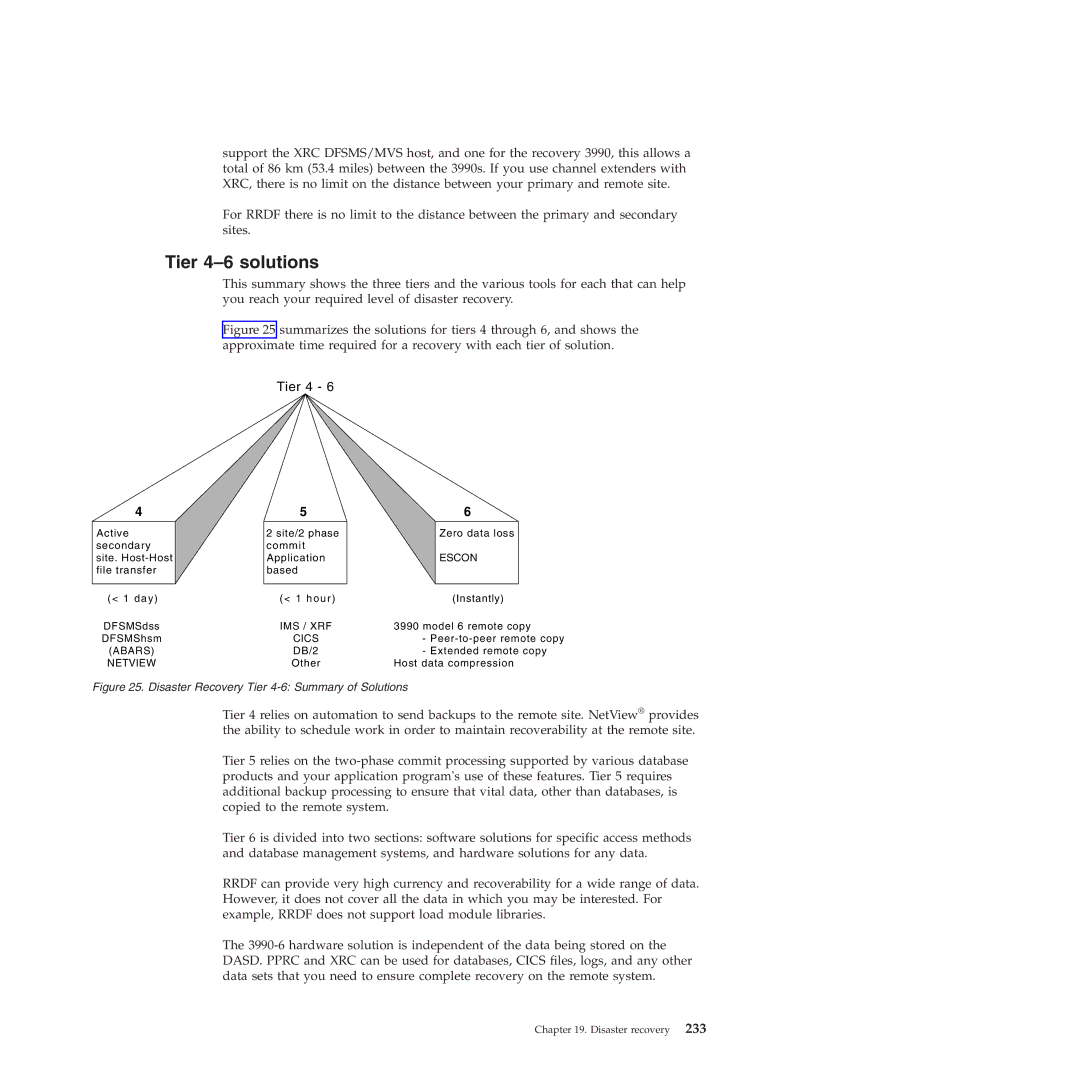 IBM SC34-7012-01 manual Tier 4-6 solutions 