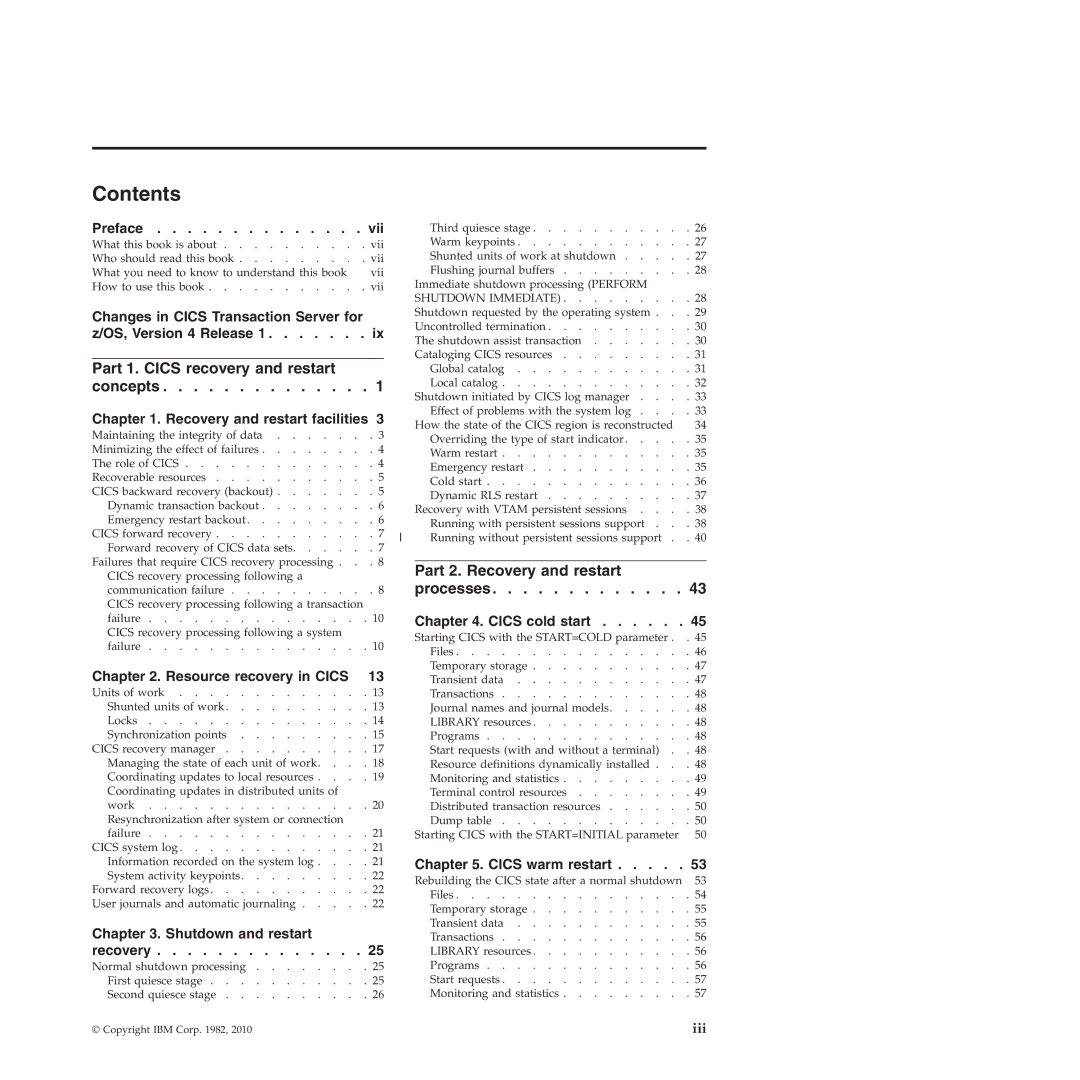 IBM SC34-7012-01 manual Contents 