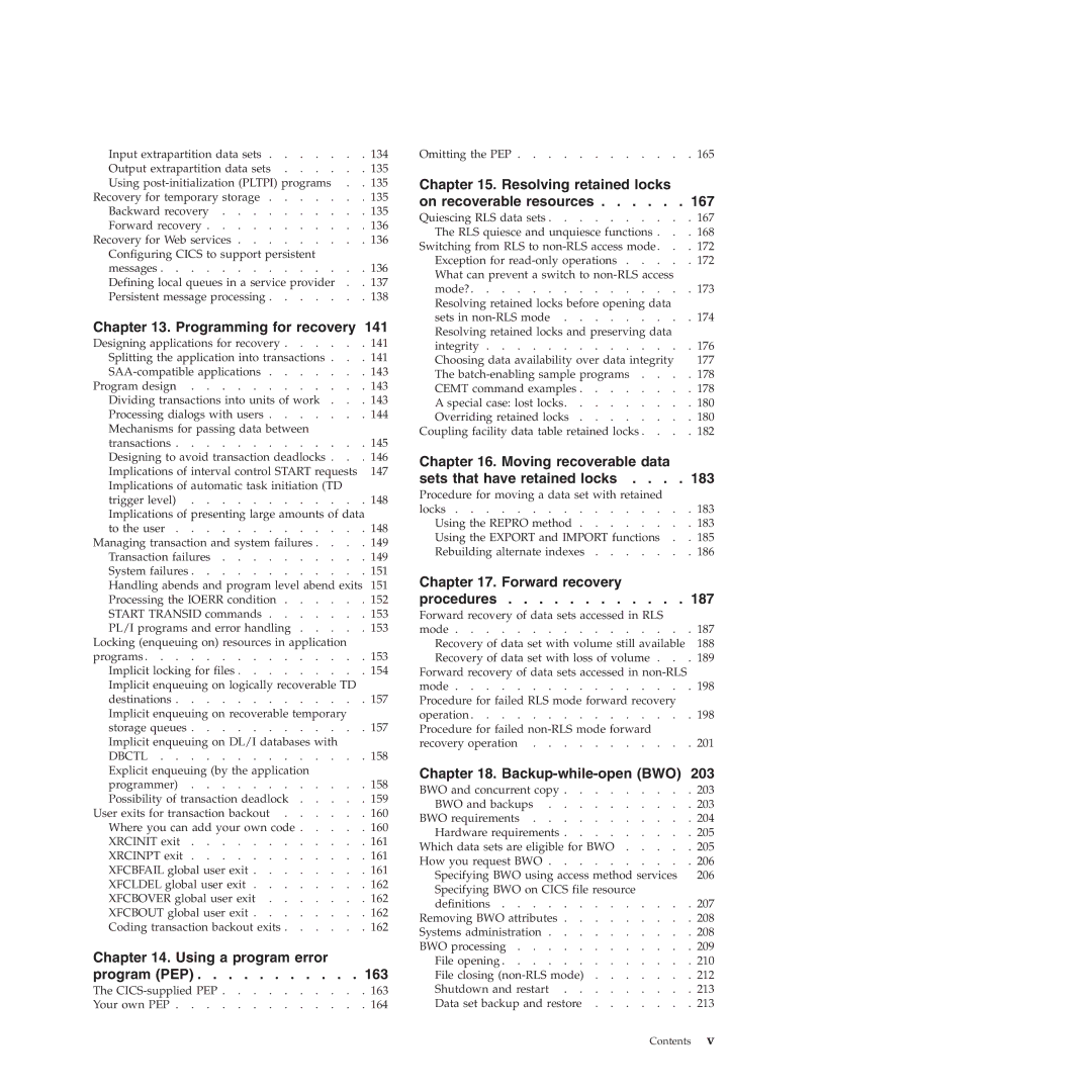 IBM SC34-7012-01 manual Programming for recovery 141 