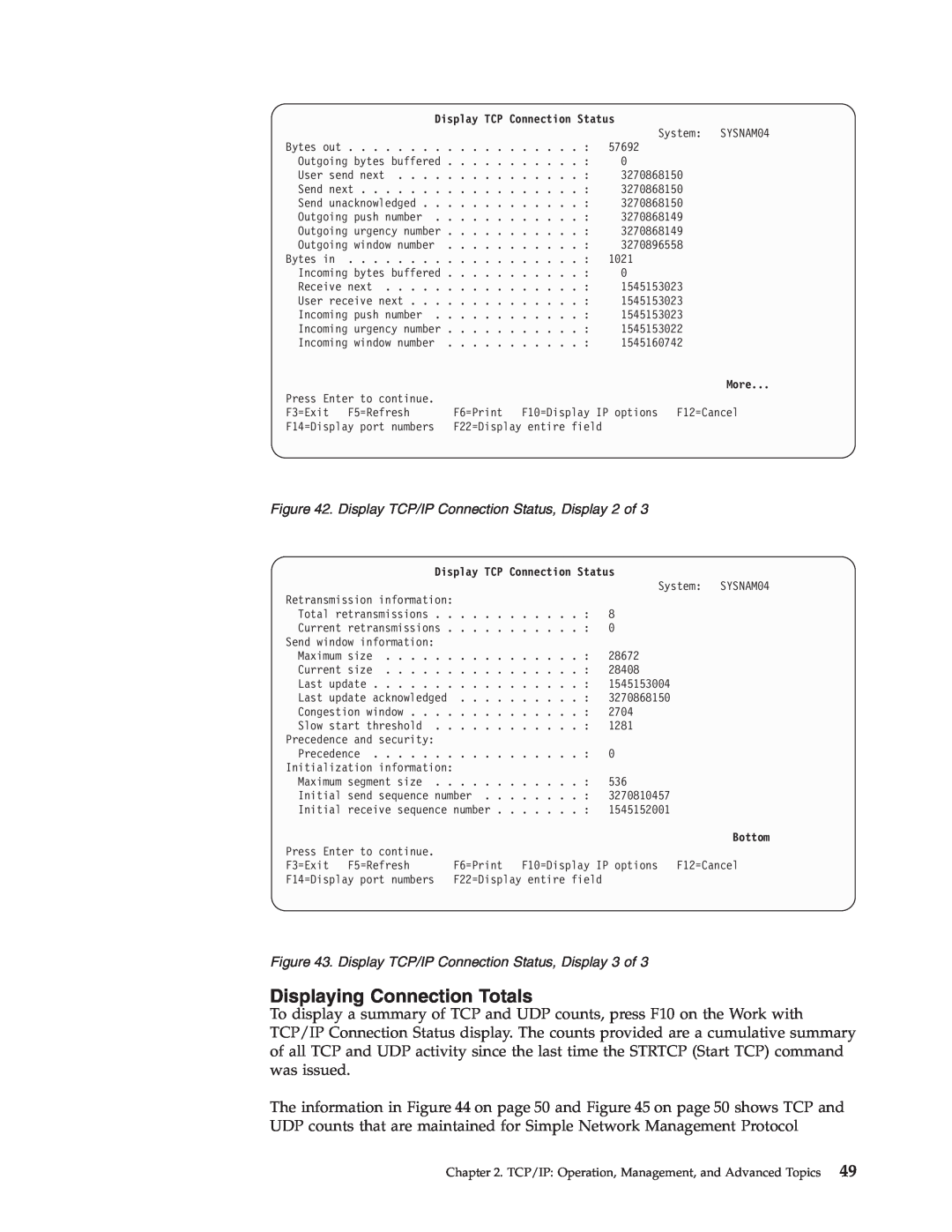 IBM SC41-5420-04 manual Displaying Connection Totals 