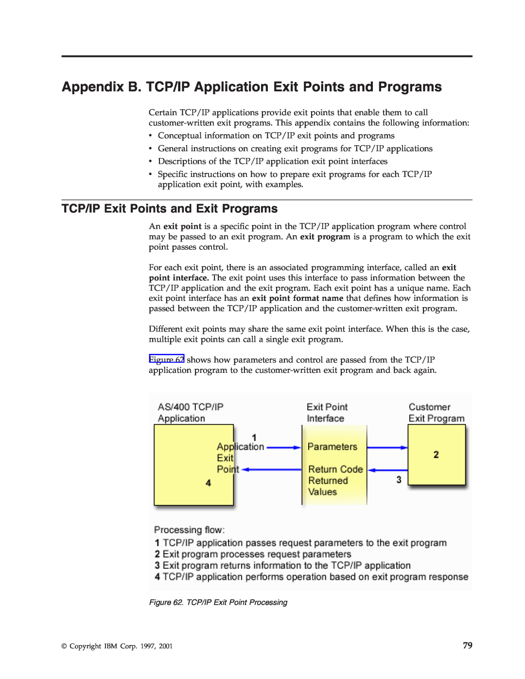 IBM SC41-5420-04 manual TCP/IP Exit Points and Exit Programs, TCP/IP Exit Point Processing 