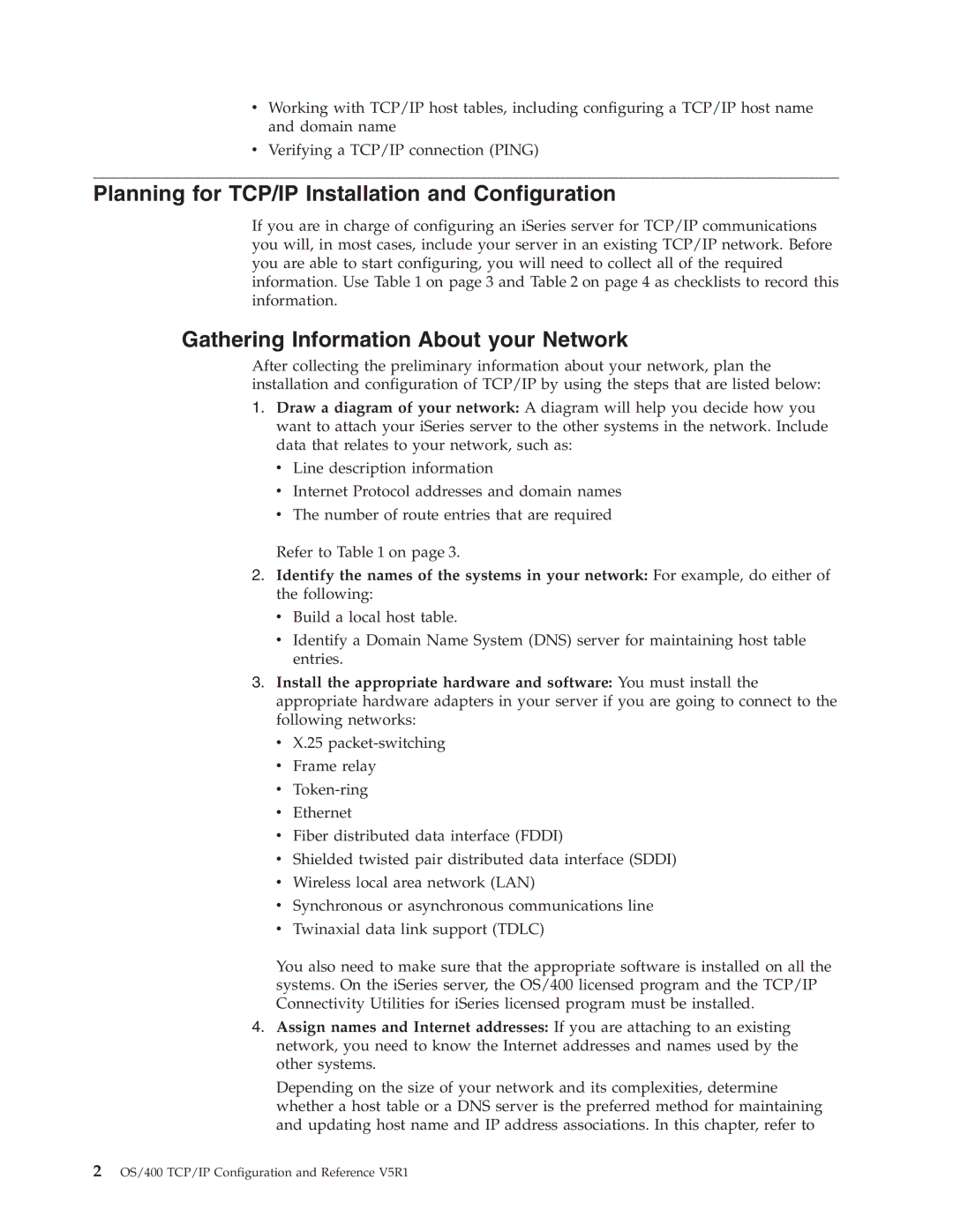 IBM SC41-5420-04 manual Planning for TCP/IP Installation and Configuration, Gathering Information About your Network 