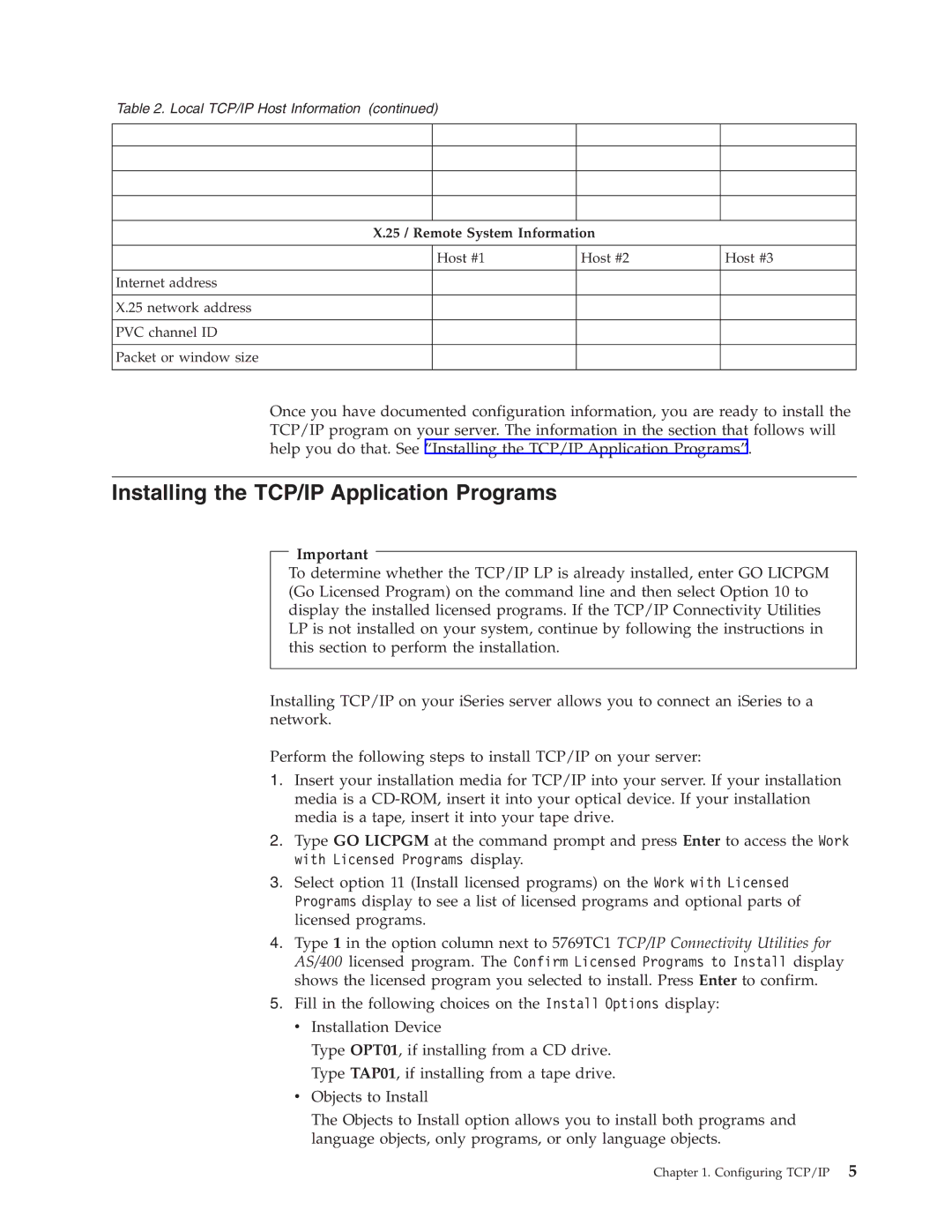 IBM SC41-5420-04 manual Installing the TCP/IP Application Programs, 25 / Remote System Information 