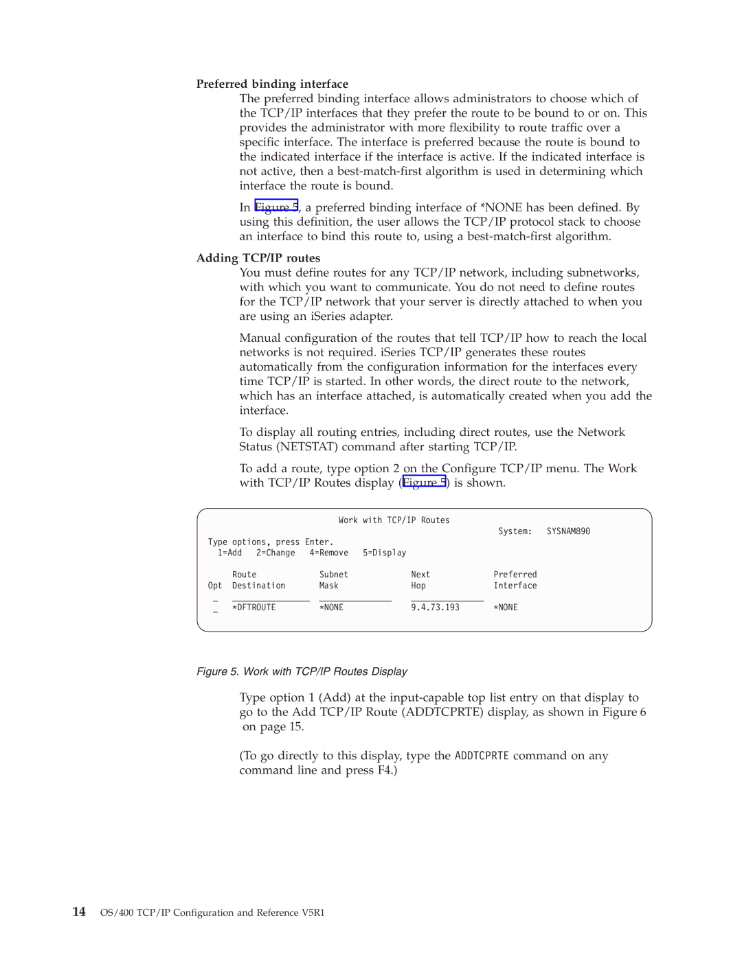 IBM SC41-5420-04 manual Preferred binding interface, Adding TCP/IP routes, Dftroute None 