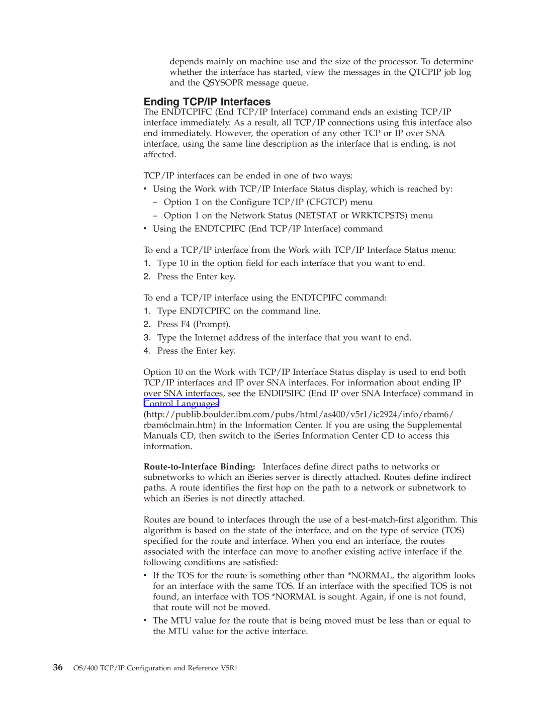 IBM SC41-5420-04 manual Ending TCP/IP Interfaces 