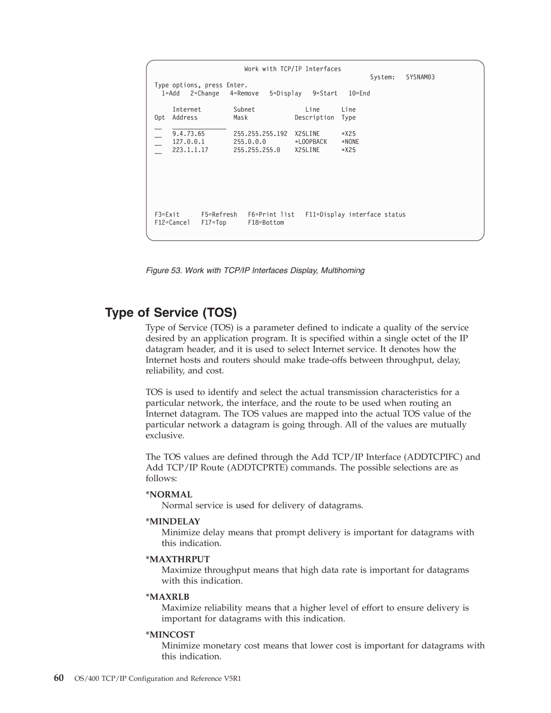 IBM SC41-5420-04 manual Type of Service TOS, X25LINE, Loopback None 