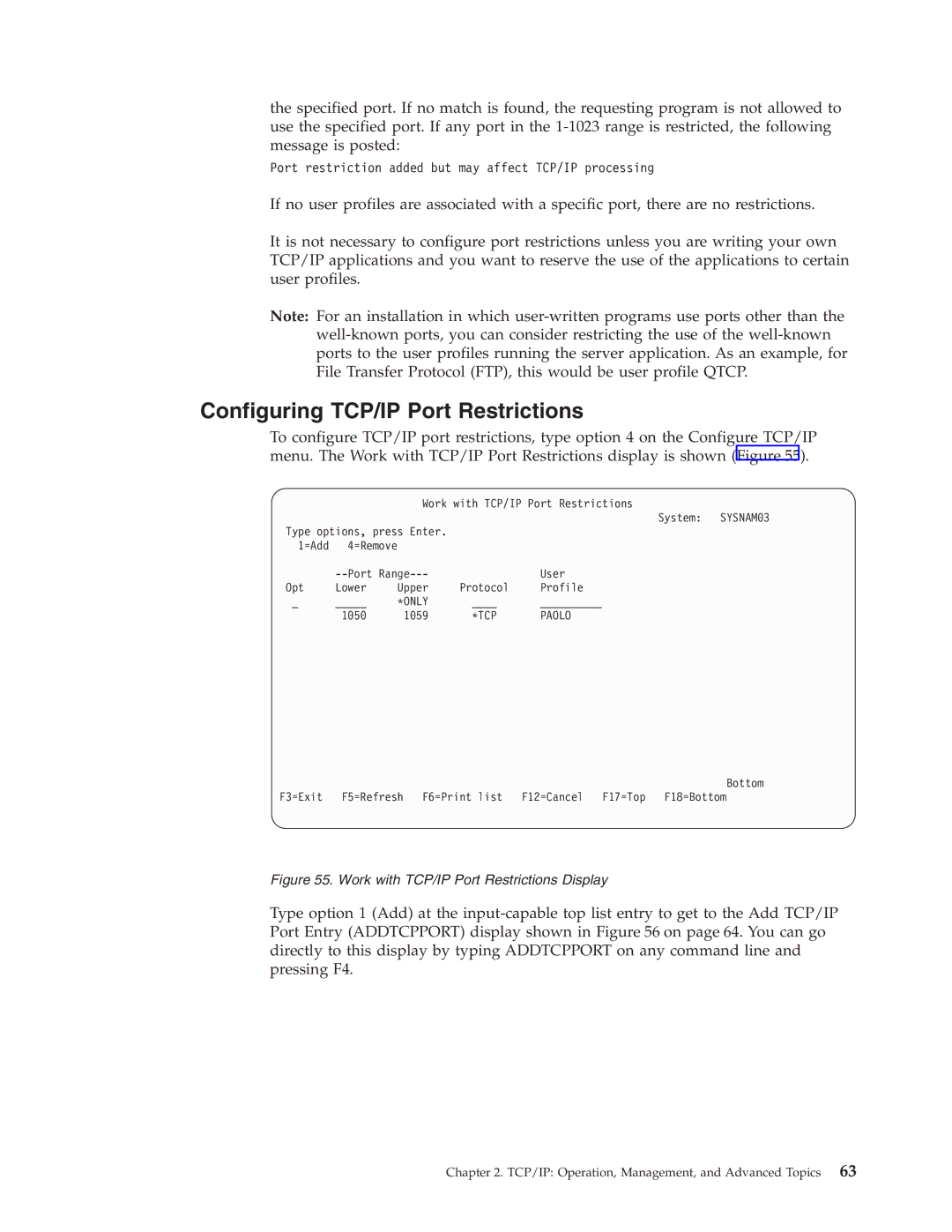 IBM SC41-5420-04 manual Configuring TCP/IP Port Restrictions, Paolo 