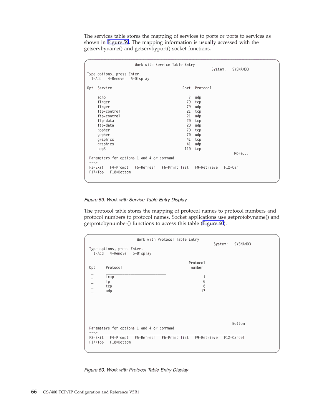 IBM SC41-5420-04 manual Work with Service Table Entry Display 