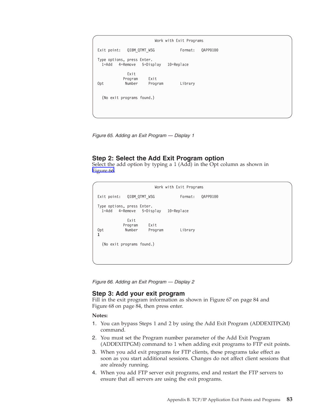 IBM SC41-5420-04 manual Select the Add Exit Program option, Add your exit program 