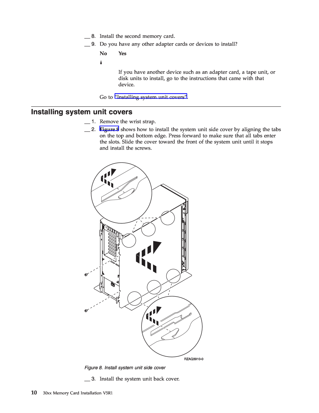 IBM SENG-3002-01 manual Installing system unit covers, No Yes 