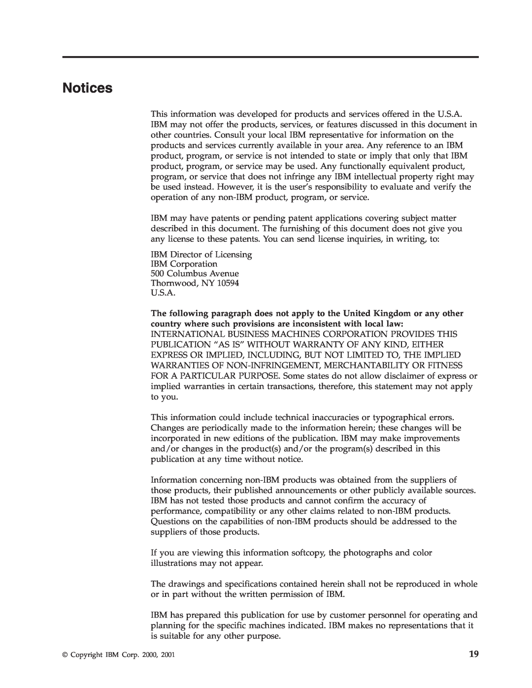 IBM SENG-3002-01 manual Notices 