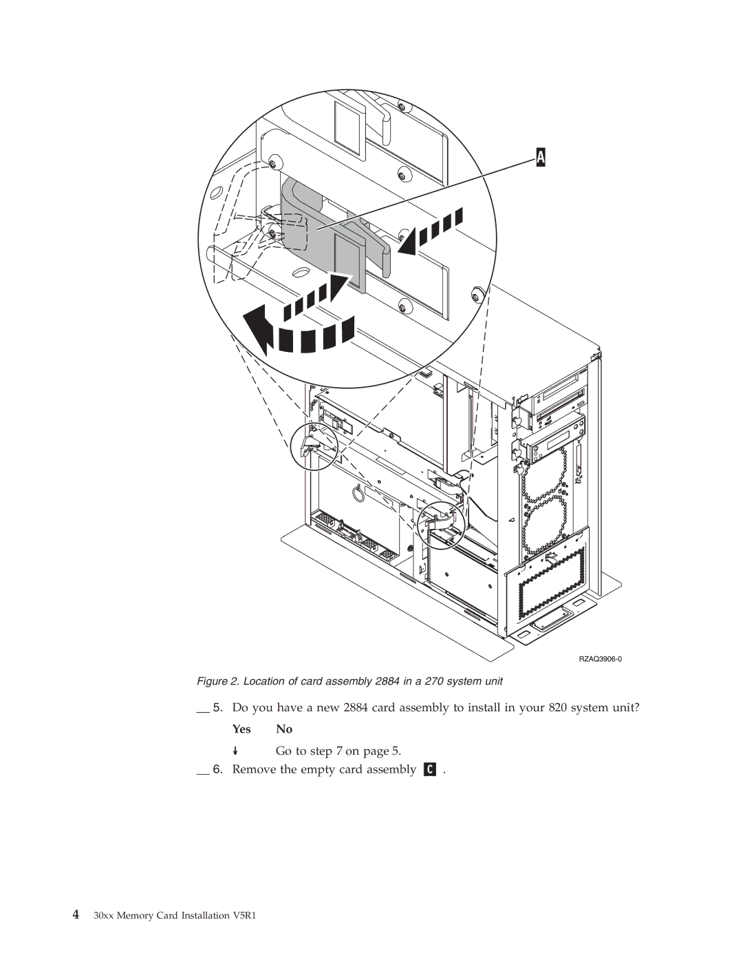 IBM SENG-3002-01 manual ↓ Go to on Remove the empty card assembly 