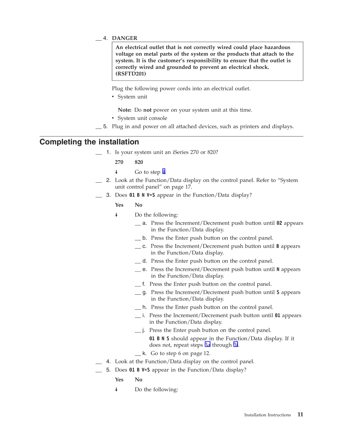 IBM SENG-3002-01 manual Completing the installation, 270 