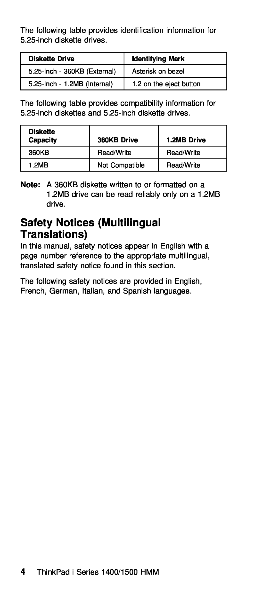 IBM Series 1500, Series 1400 manual Safety Notices Multilingual Translations 