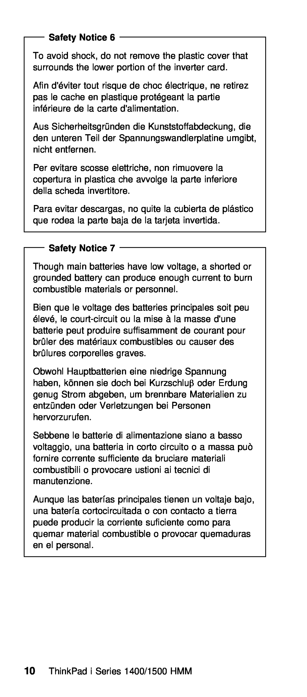 IBM Series 1500, Series 1400 manual Safety Notice 