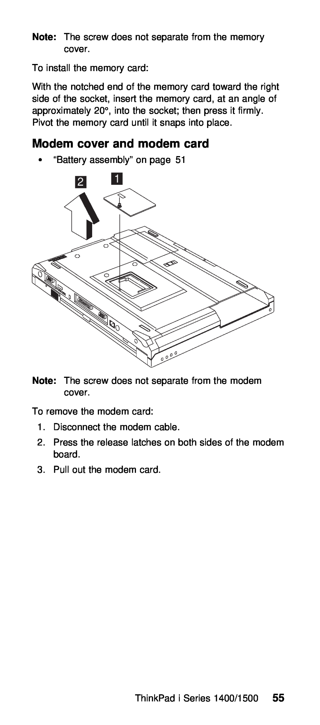IBM Series 1400, Series 1500 manual modem card, cover and 