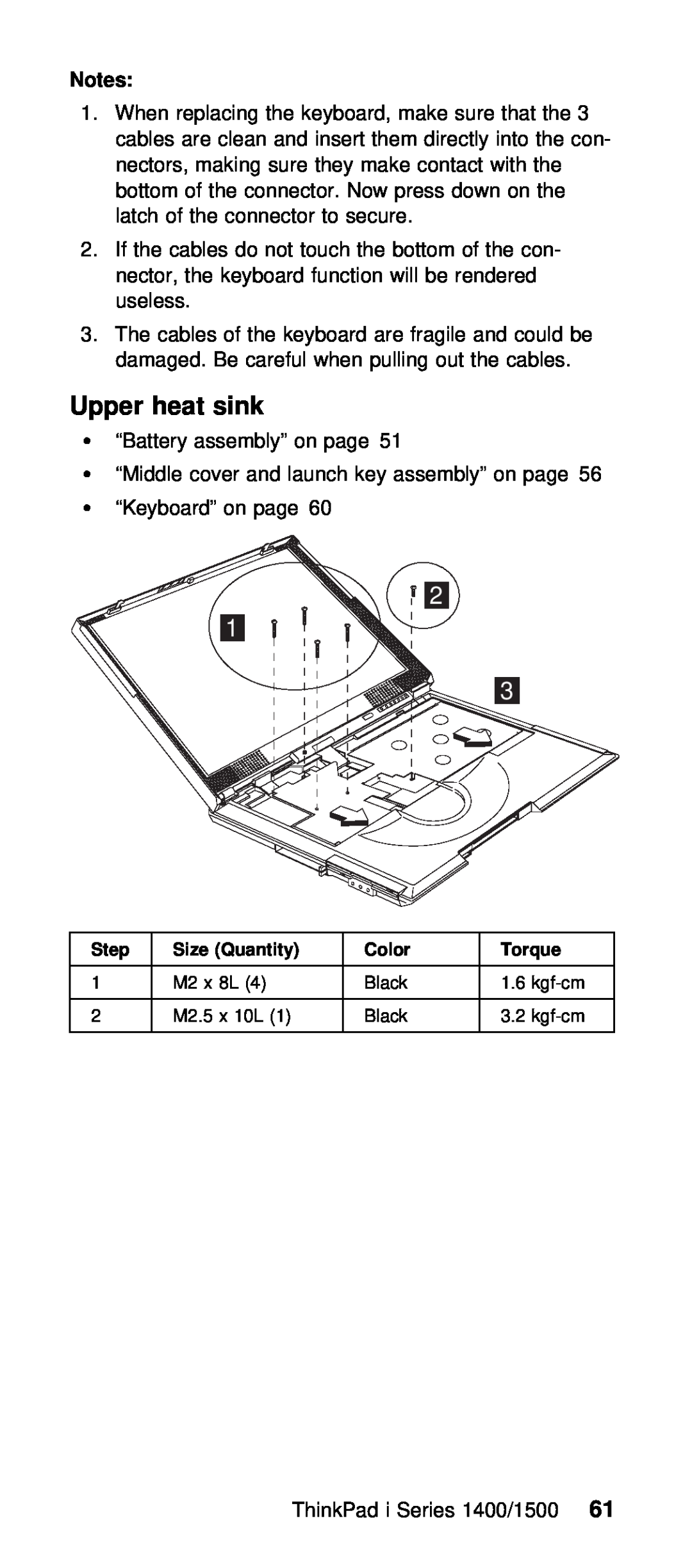 IBM Series 1400, Series 1500 manual Upper heat sink, Torque 