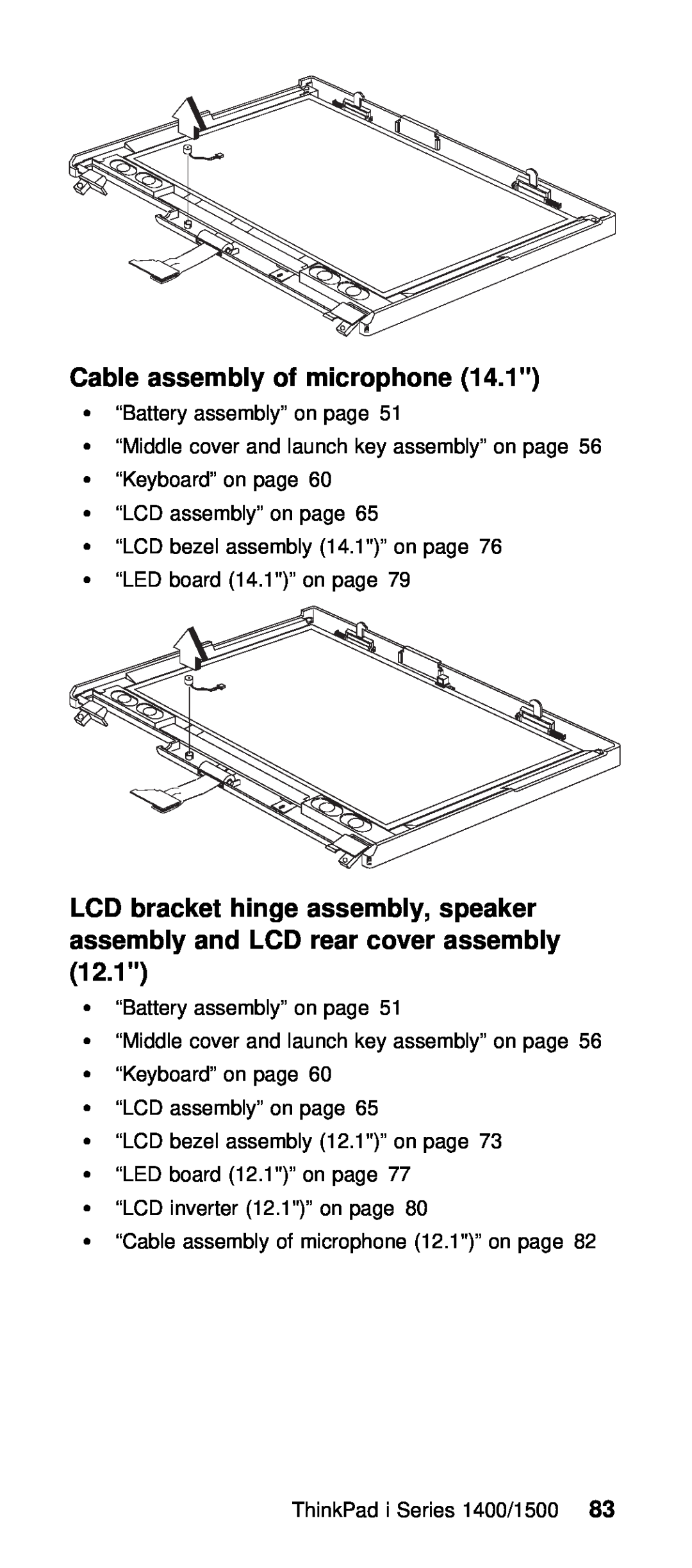 IBM Series 1400 hinge assembly, speaker, assembly and LCD rear cover assembly, LCD bracket, Cable assembly of microphone 