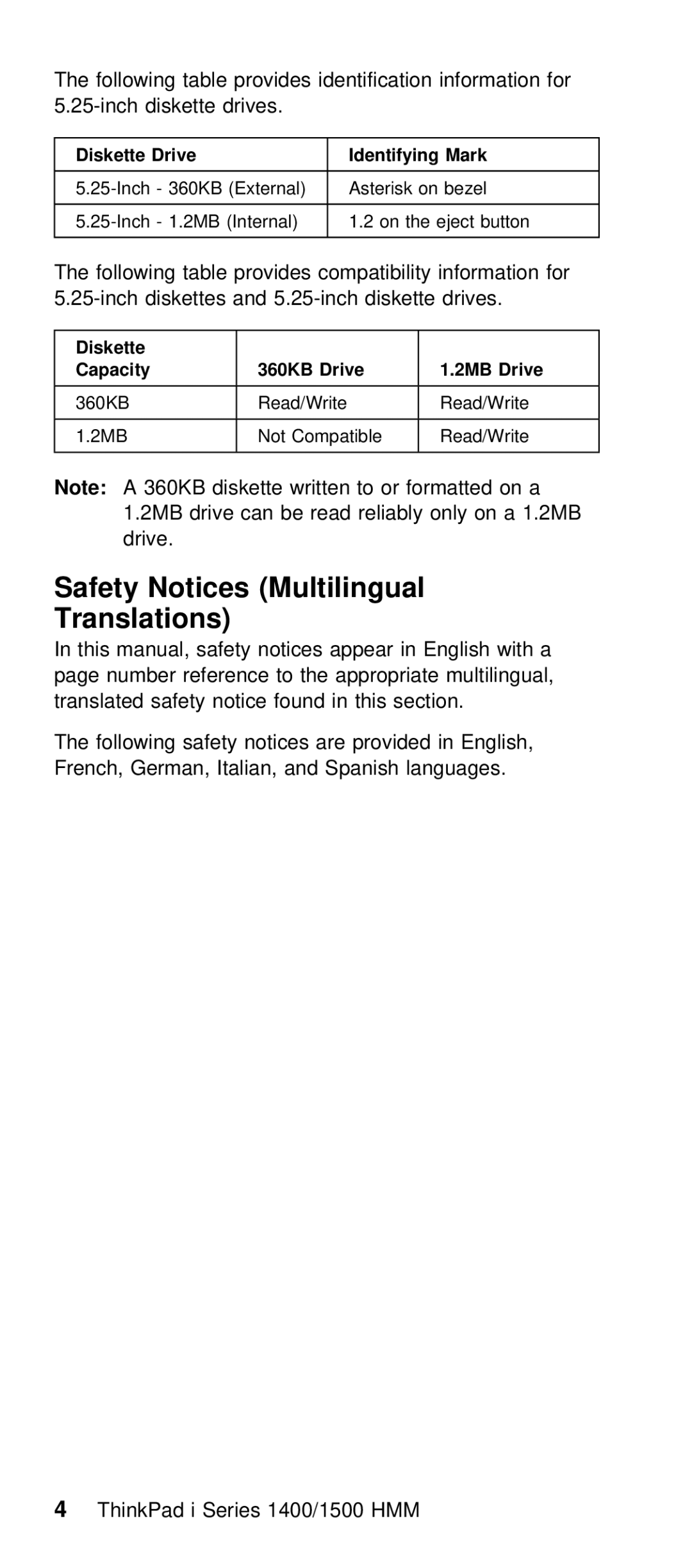 IBM Series 1500, Series 1400 manual Safety Notices Multilingual Translations 