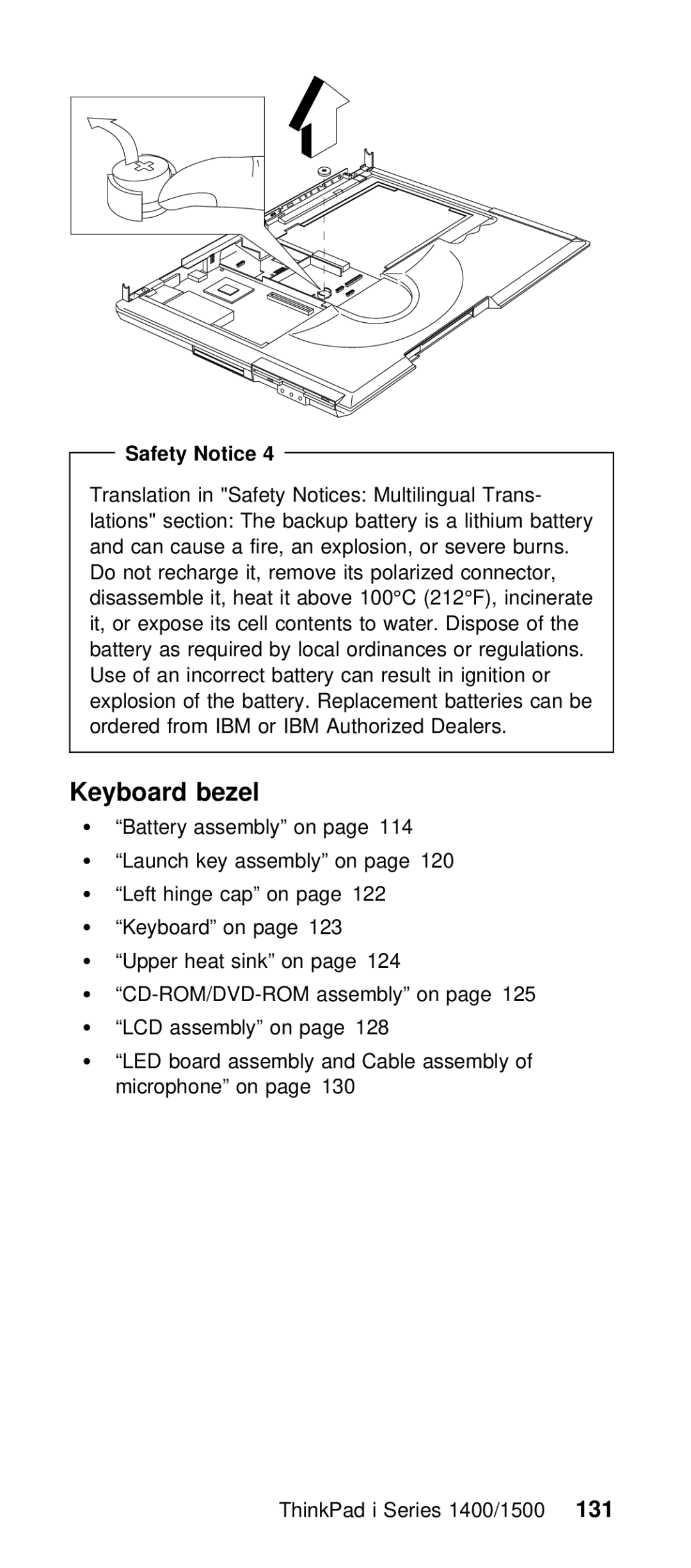 IBM Series 1400, Series 1500 manual Keyboard bezel 