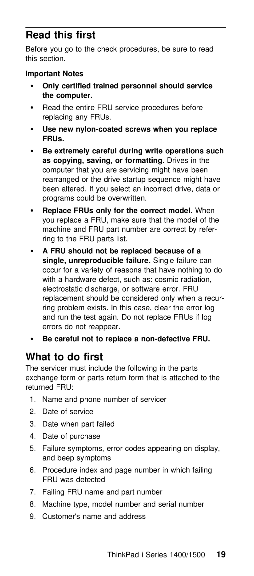 IBM Series 1400, Series 1500 manual Read this first, What to do first 