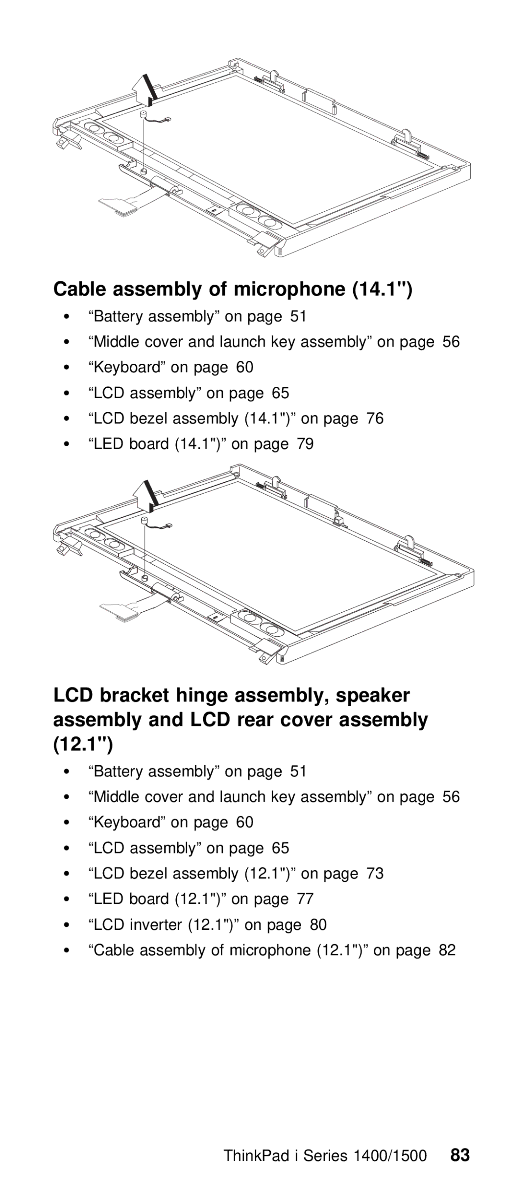 IBM Series 1400, Series 1500 manual Hinge assembly, speaker, Assembly and LCD rear cover assembly 