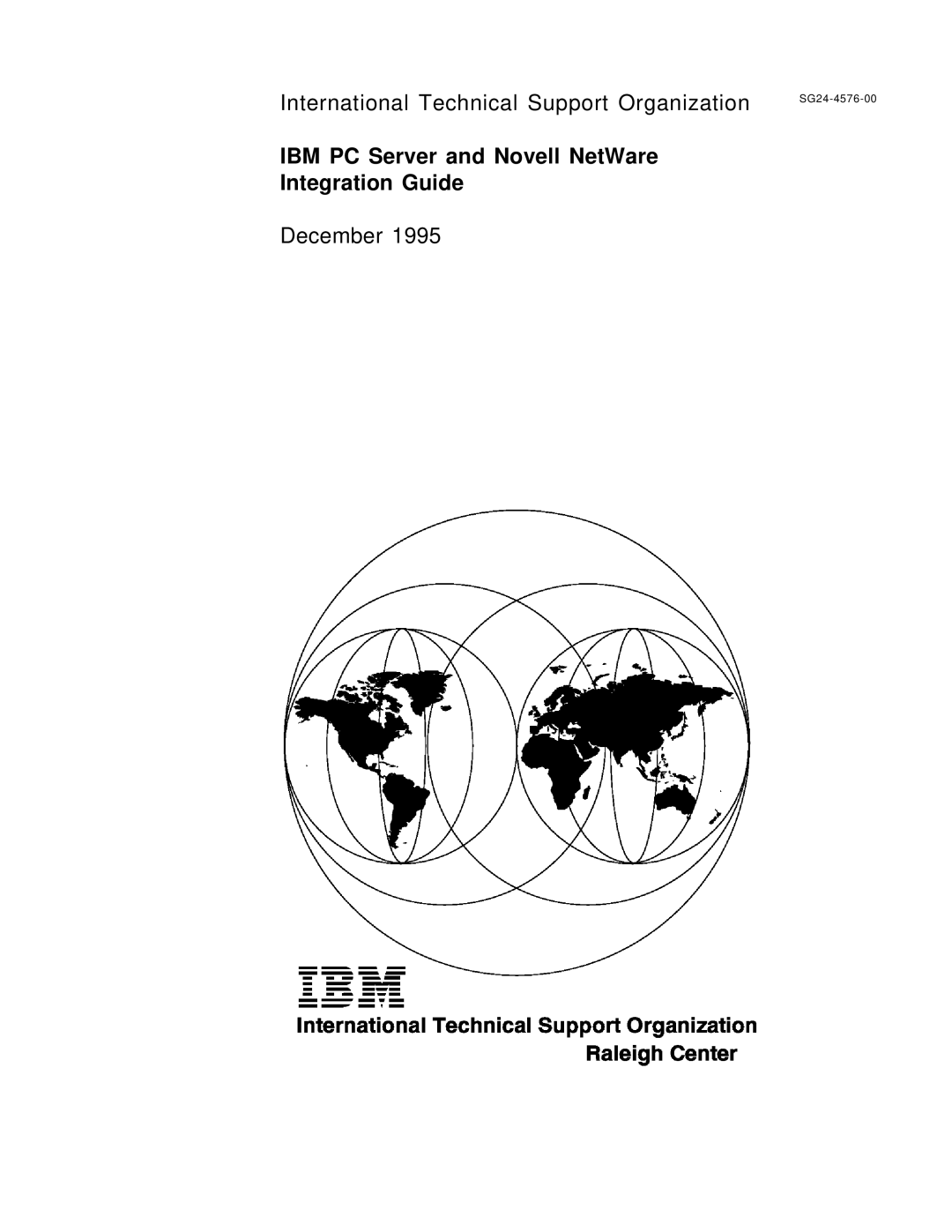 IBM SG24-4576-00 manual IBM PC Server and Novell NetWare Integration Guide, December 