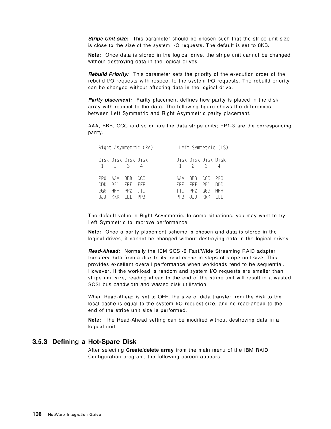 IBM SG24-4576-00 manual Defining a Hot-Spare Disk 