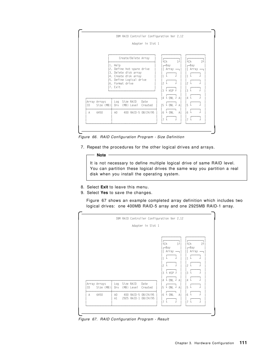 IBM SG24-4576-00 manual RAID Configuration Program Size Definition 