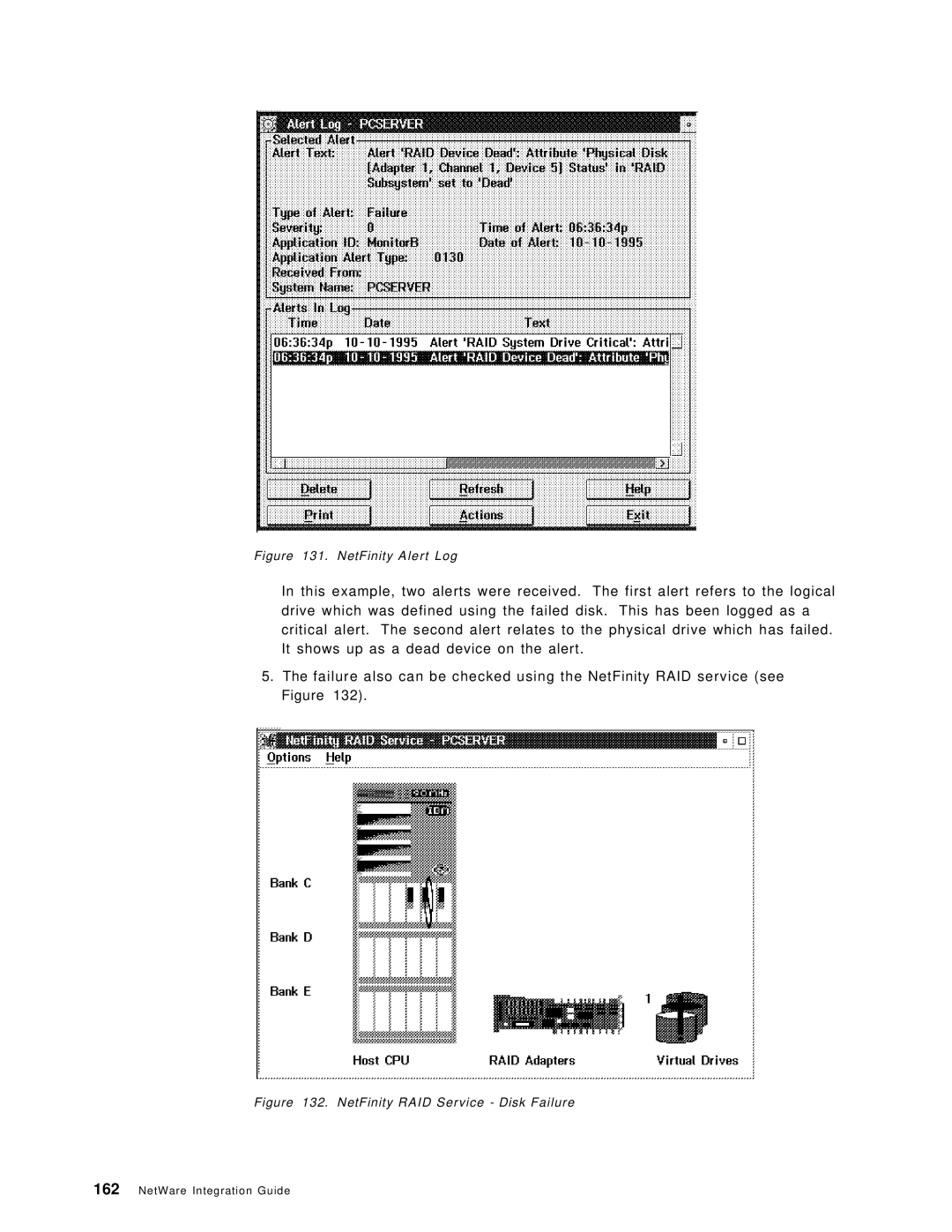 IBM SG24-4576-00 manual NetFinity Alert Log 