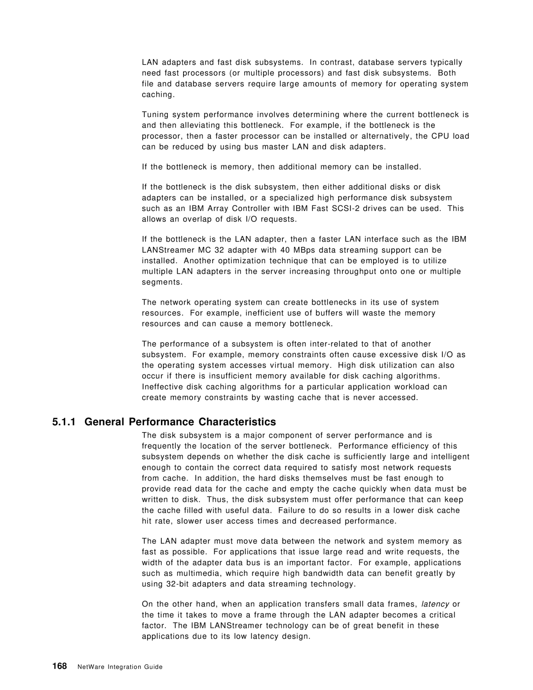 IBM SG24-4576-00 manual General Performance Characteristics 