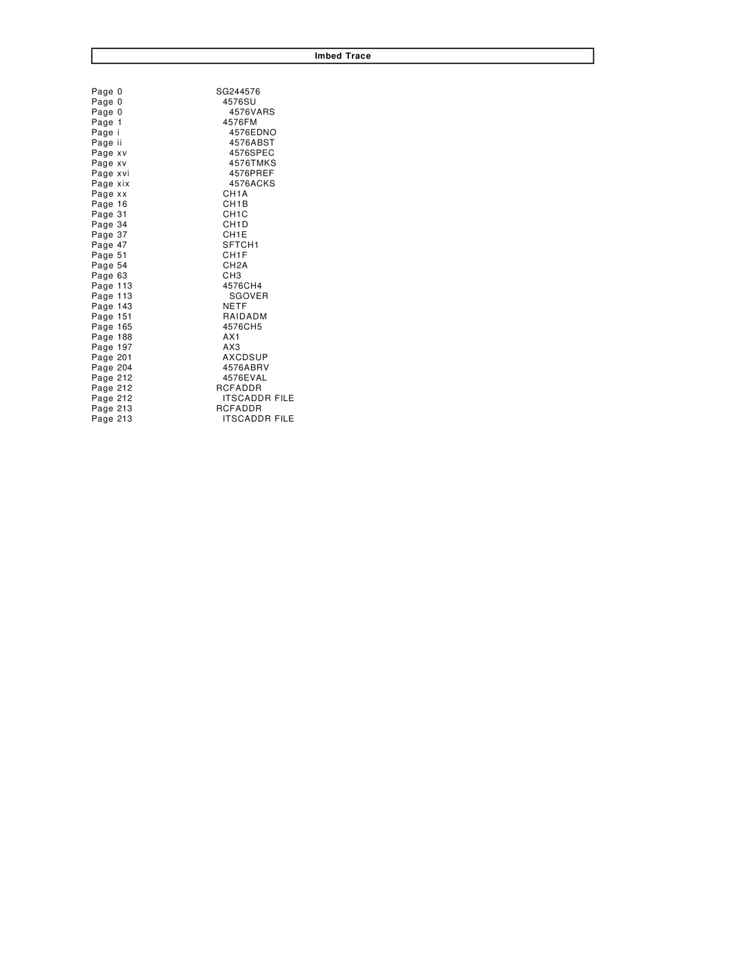 IBM SG24-4576-00 manual Imbed Trace 