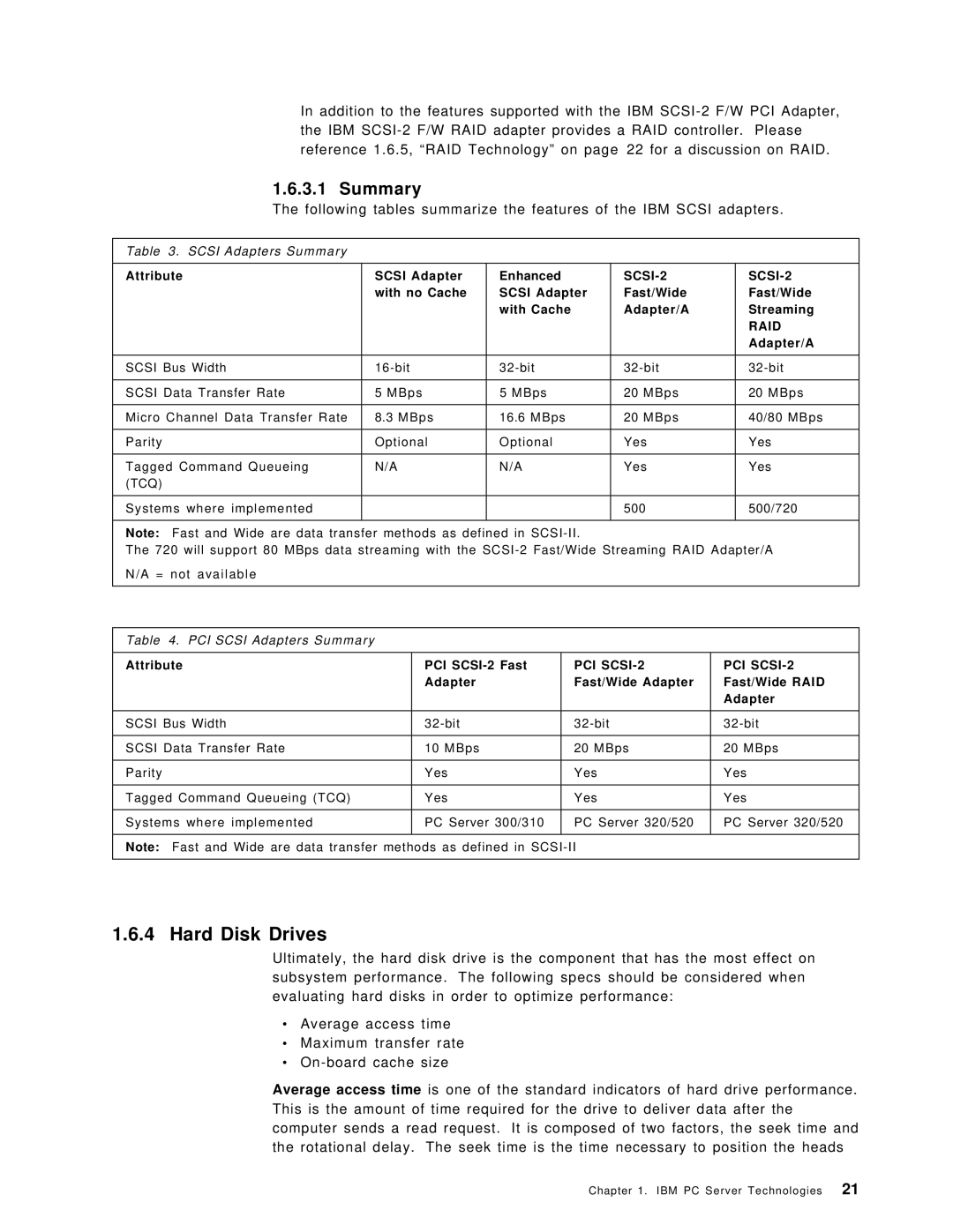 IBM SG24-4576-00 manual Hard Disk Drives, Summary 