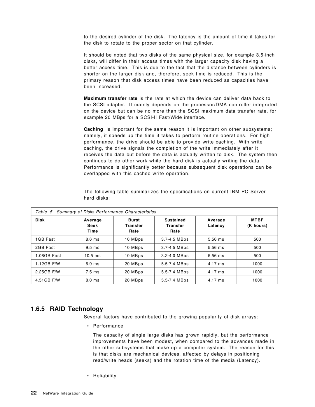 IBM SG24-4576-00 manual RAID Technology, Mtbf 