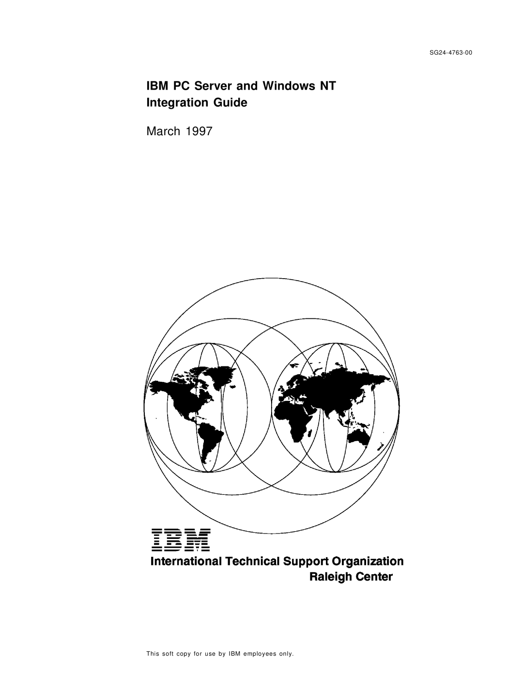 IBM SG24-4763-00 manual IBM PC Server and Windows NT Integration Guide 