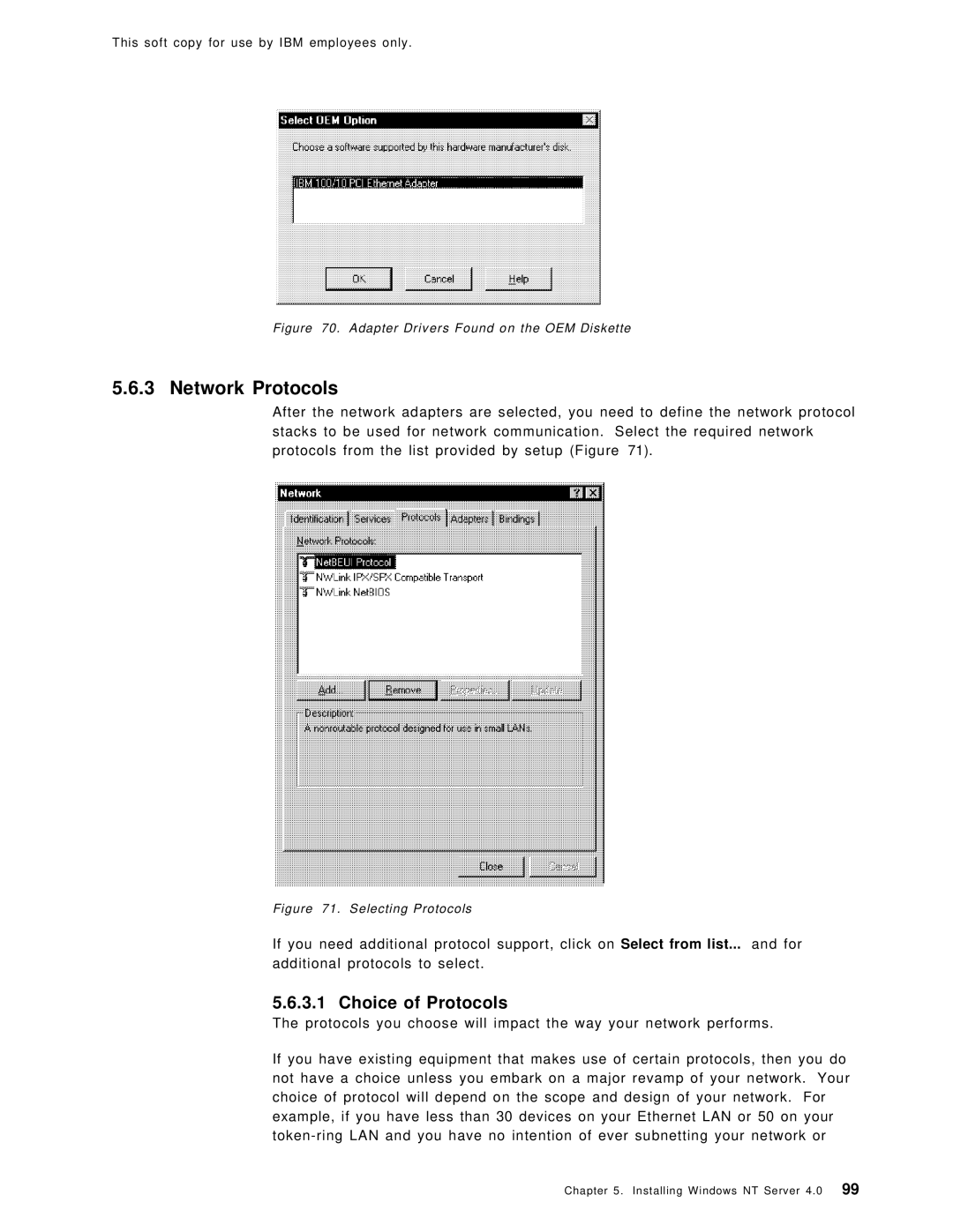 IBM SG24-4763-00 manual Network Protocols, Choice of Protocols 