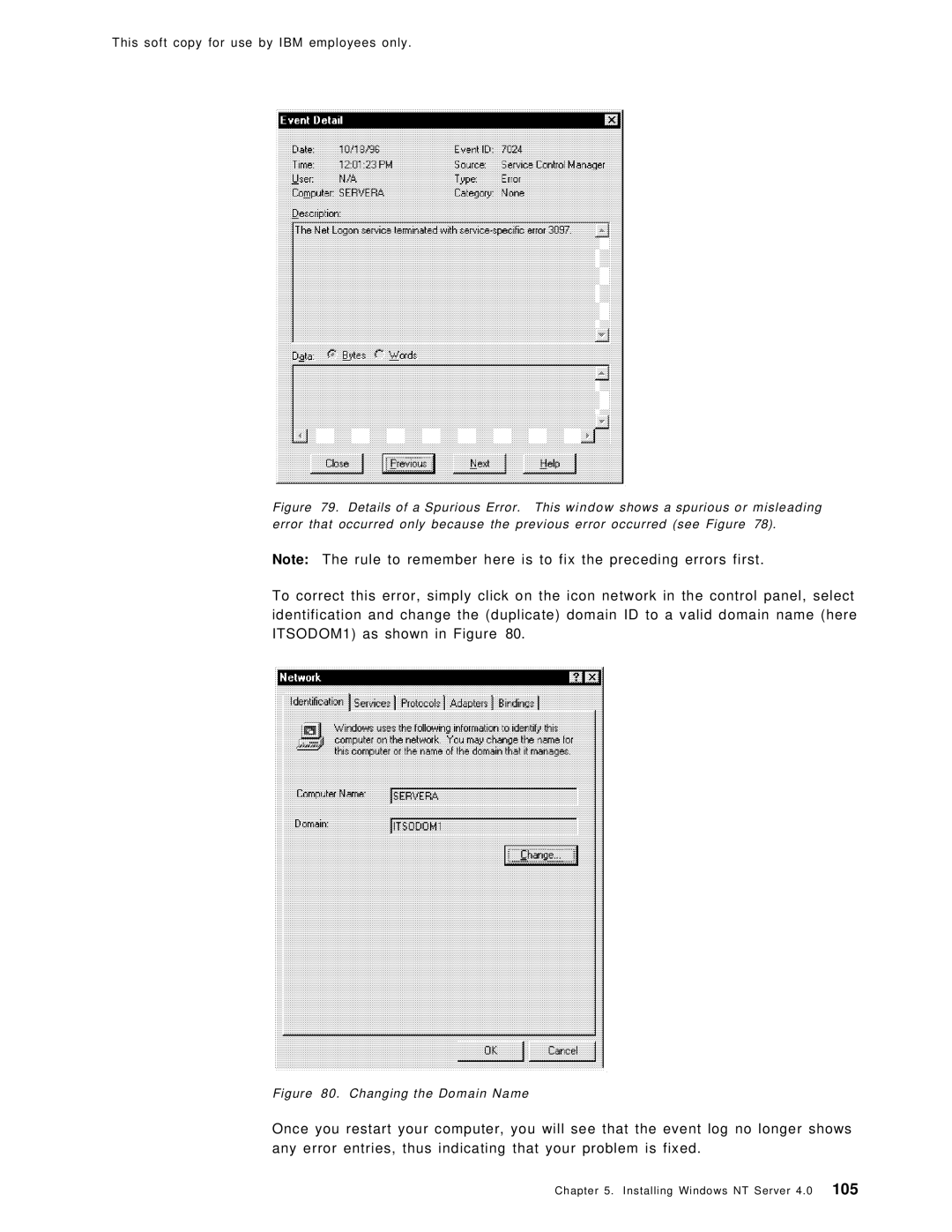 IBM SG24-4763-00 manual Changing the Domain Name 