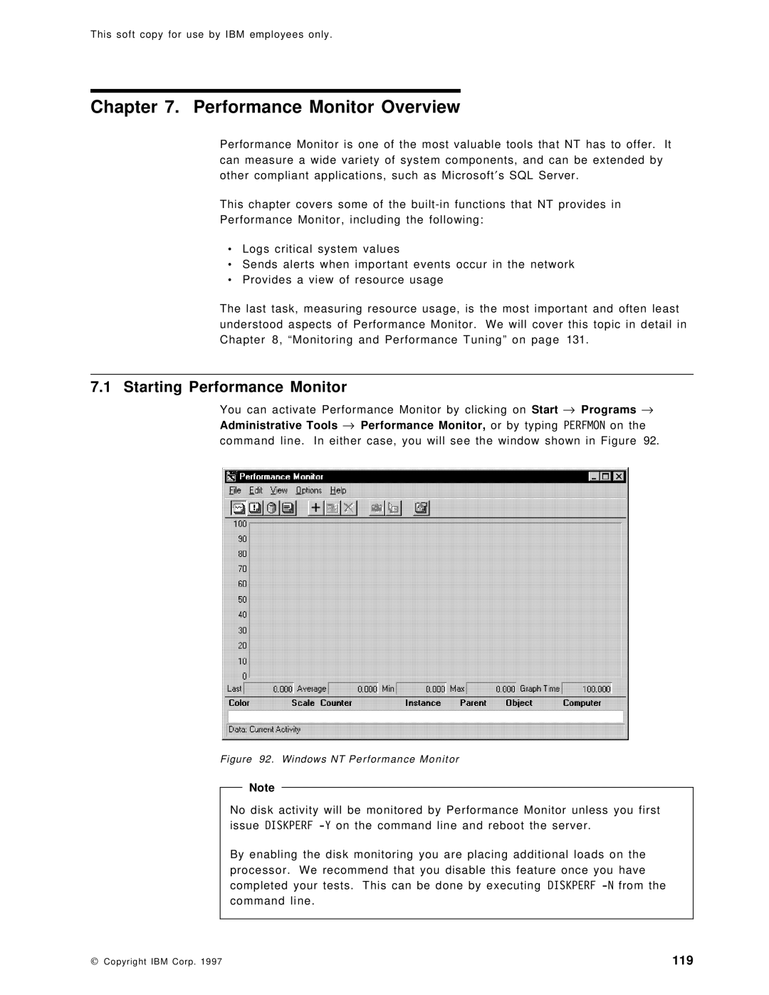 IBM SG24-4763-00 manual Performance Monitor Overview, Starting Performance Monitor 