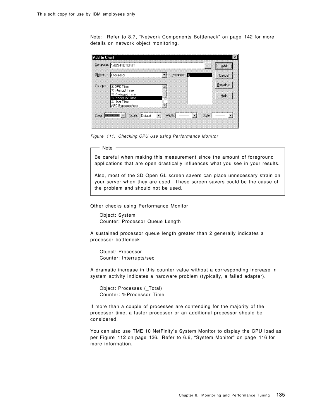 IBM SG24-4763-00 manual Checking CPU Use using Performance Monitor 