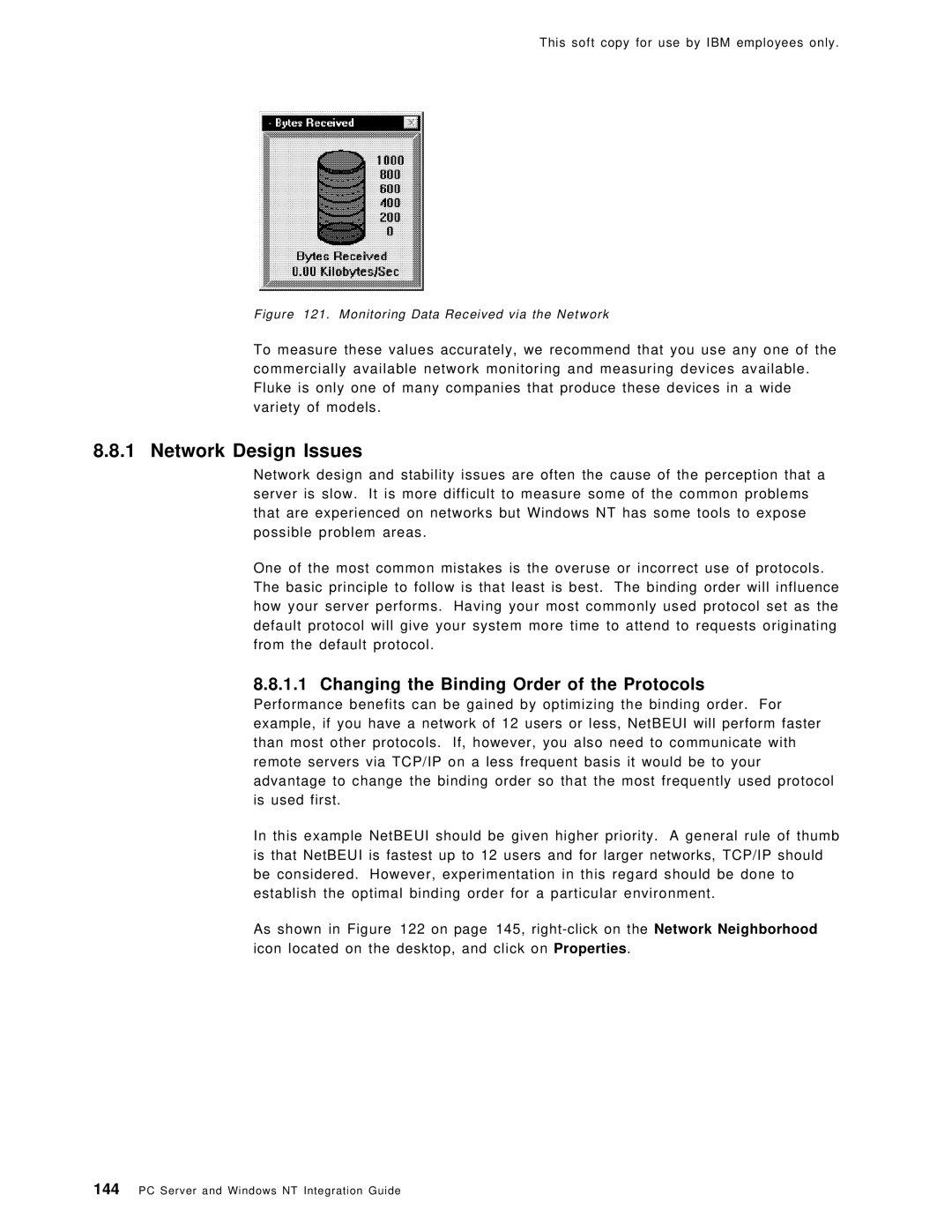 IBM SG24-4763-00 manual Network Design Issues, Changing the Binding Order of the Protocols 