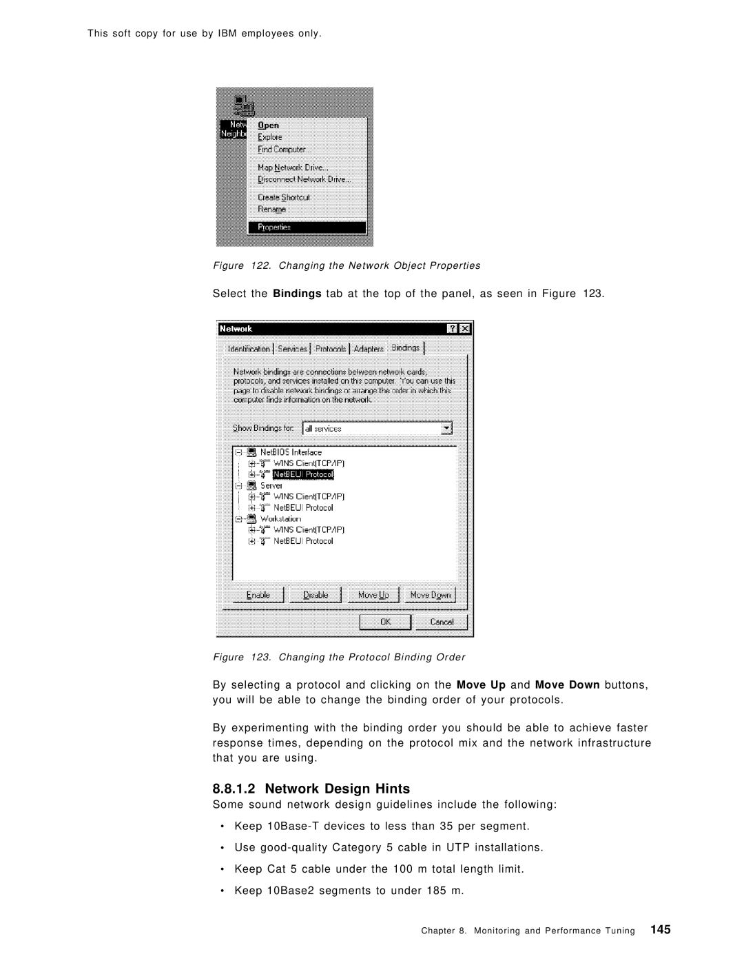 IBM SG24-4763-00 manual Network Design Hints, Changing the Network Object Properties 