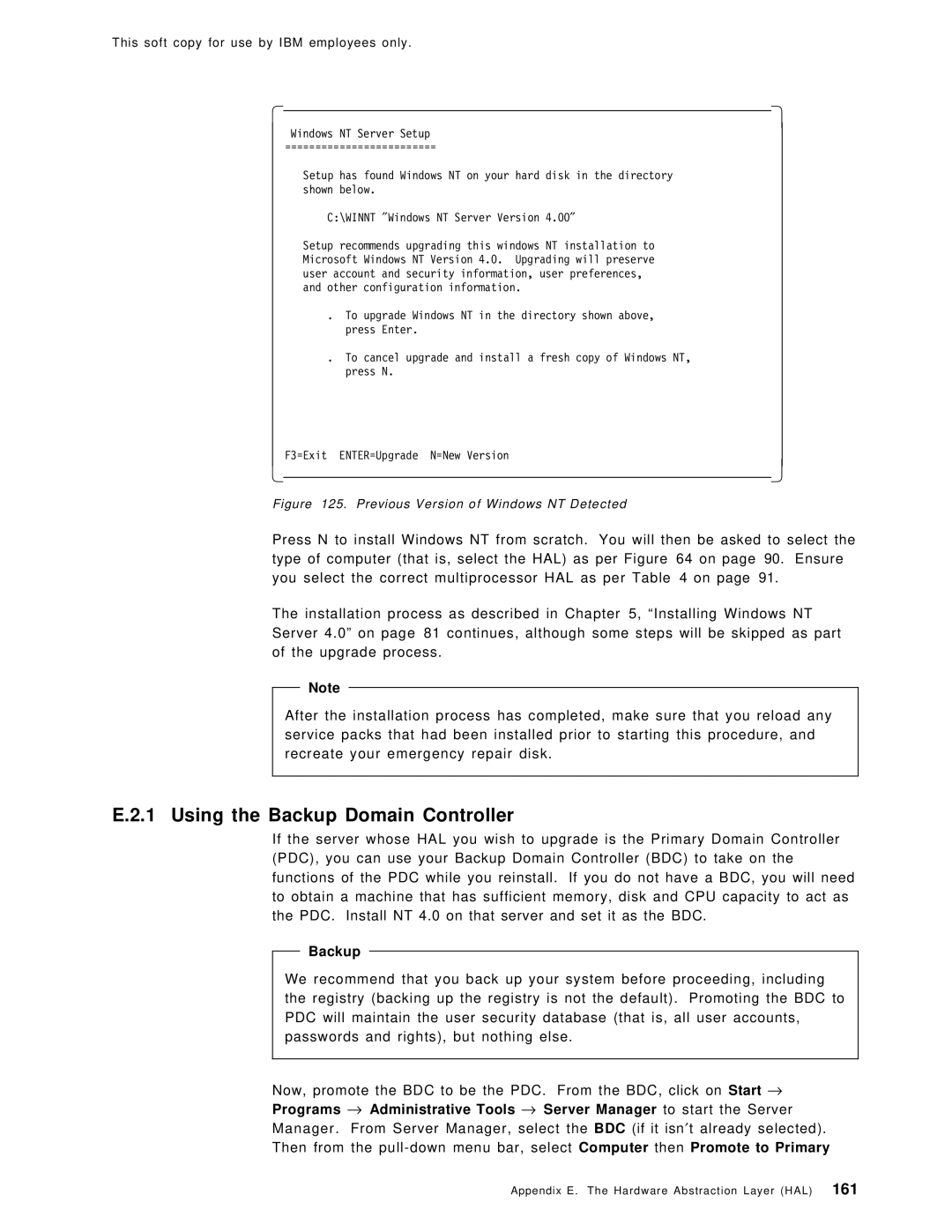 IBM SG24-4763-00 manual Using the Backup Domain Controller 