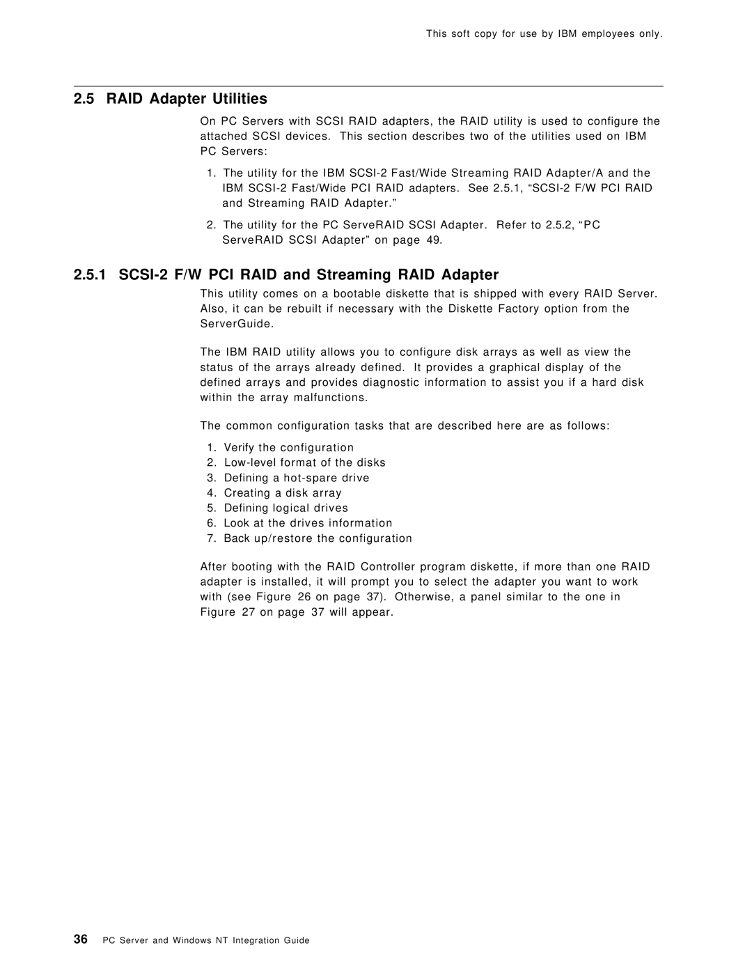 IBM SG24-4763-00 manual RAID Adapter Utilities, SCSI-2 F/W PCI RAID and Streaming RAID Adapter 